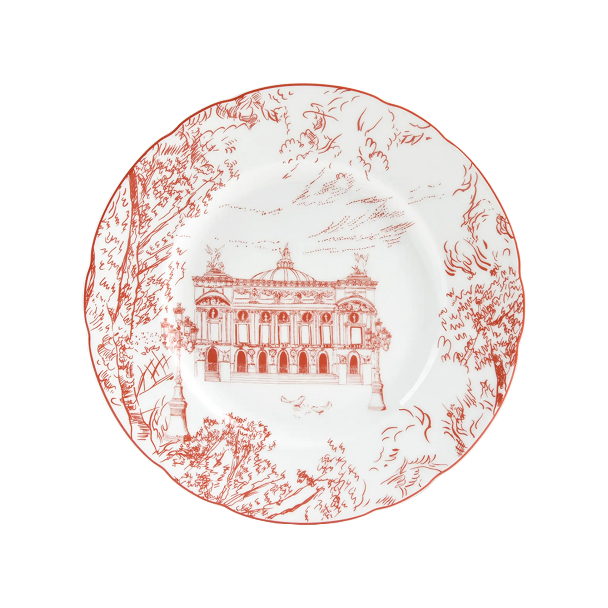 Prato Sobremesa Tout Paris vermelho.