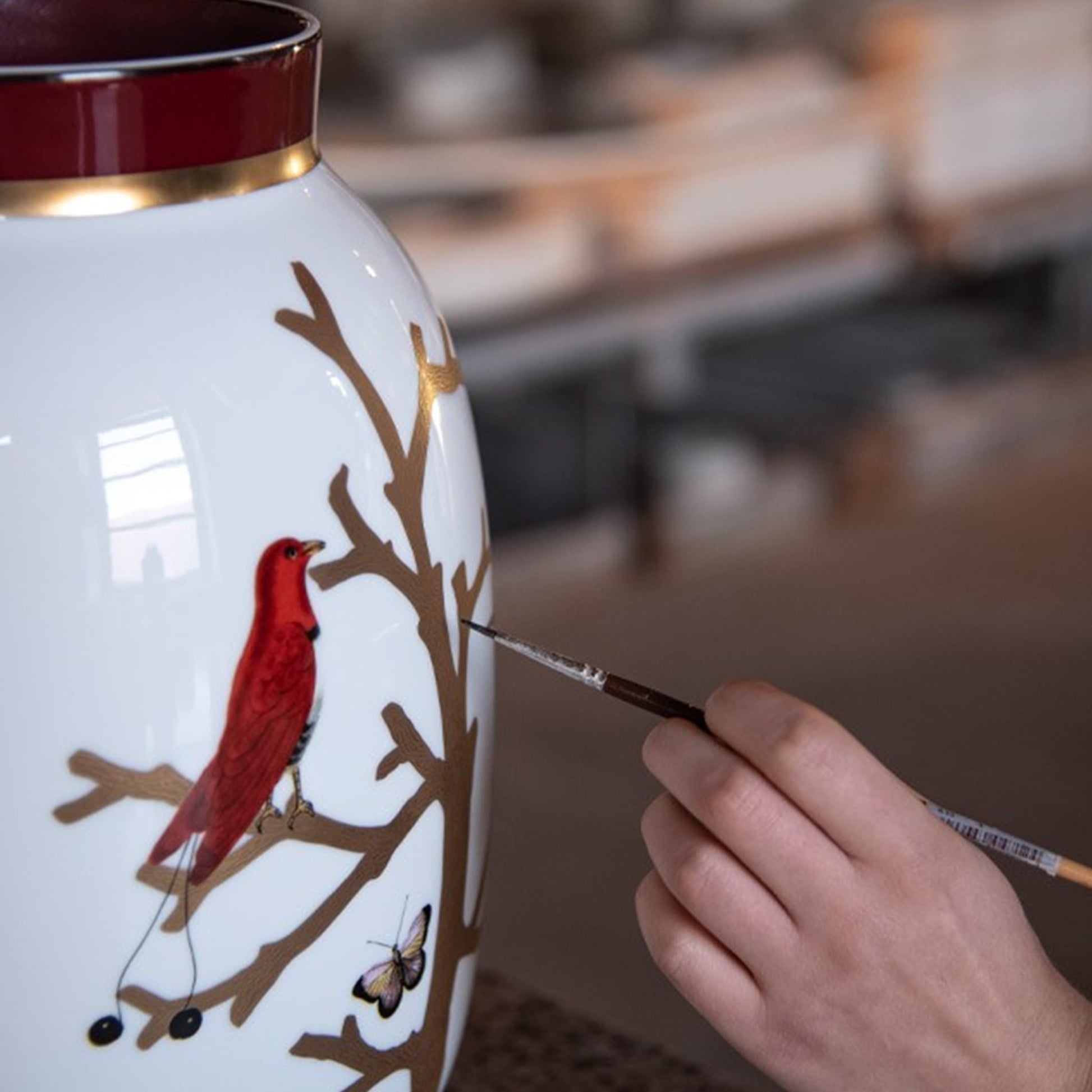 Vaso Aux Oiseaux pintura.