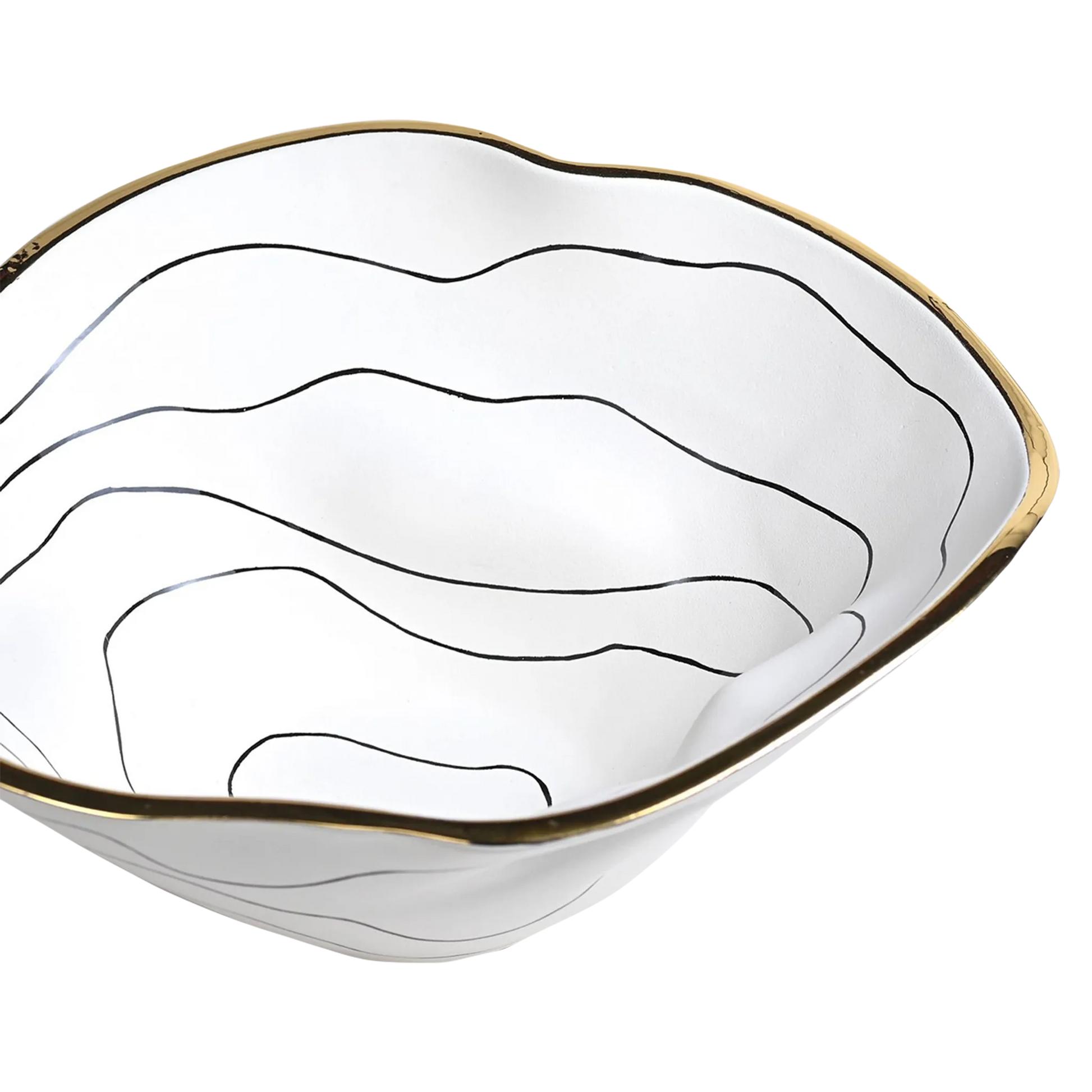 Detalhe do Vaso Irregular Ondas Branco.