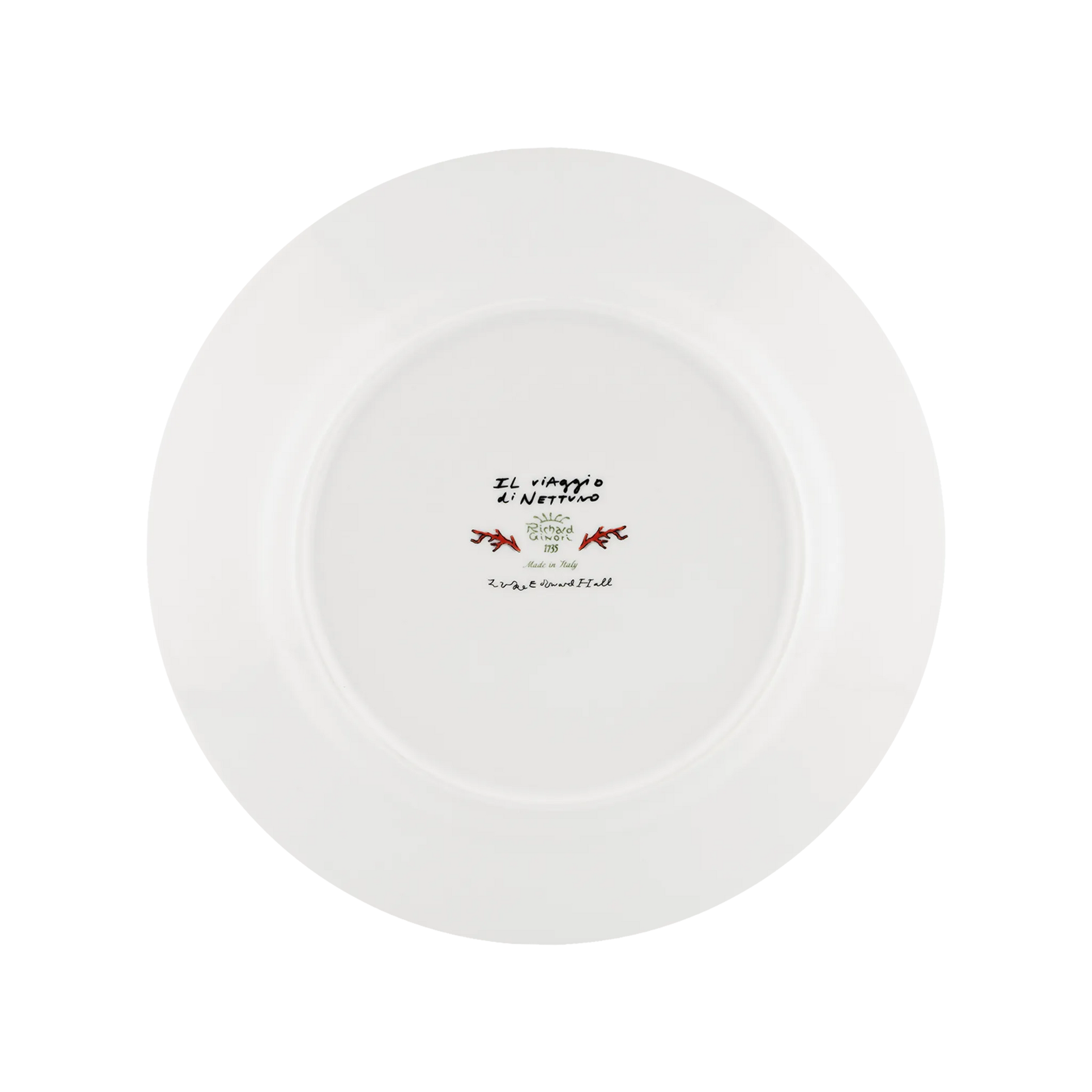 Verso do Prato Raso Viaggio Di Nettuno Branco.