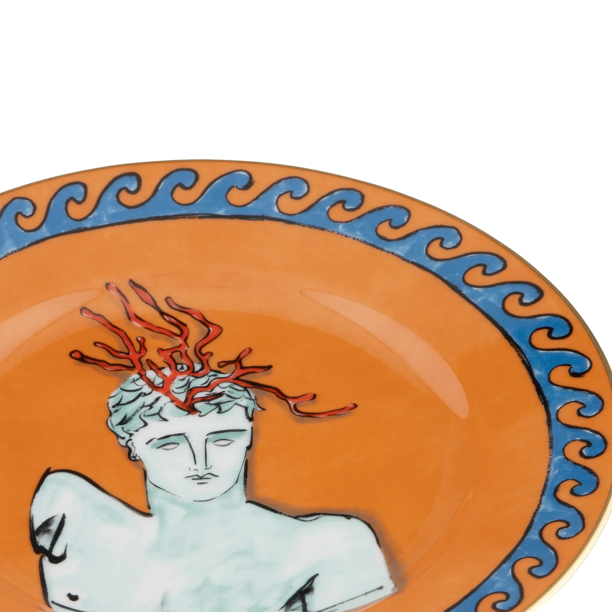 Detalhe do Prato Sobremesa Viaggio Di Netunno Laranja.