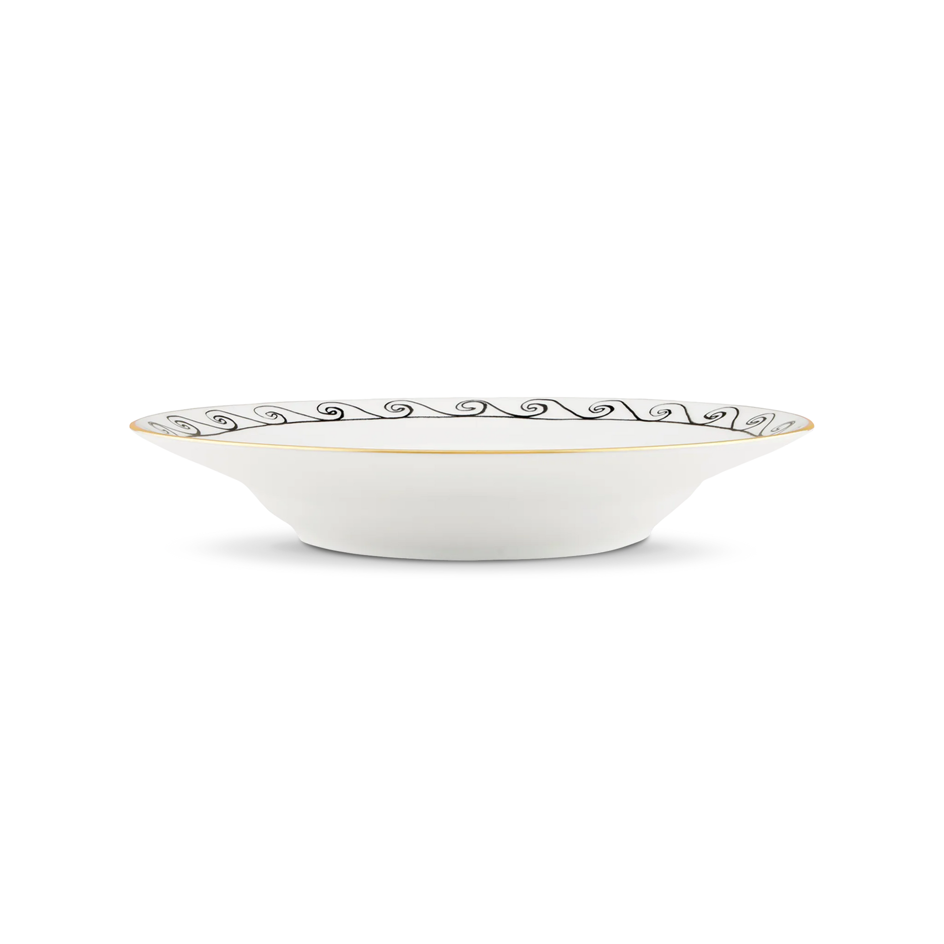 Vista lateral do Prato Fundo Viaggio Di Nettuno Branco.