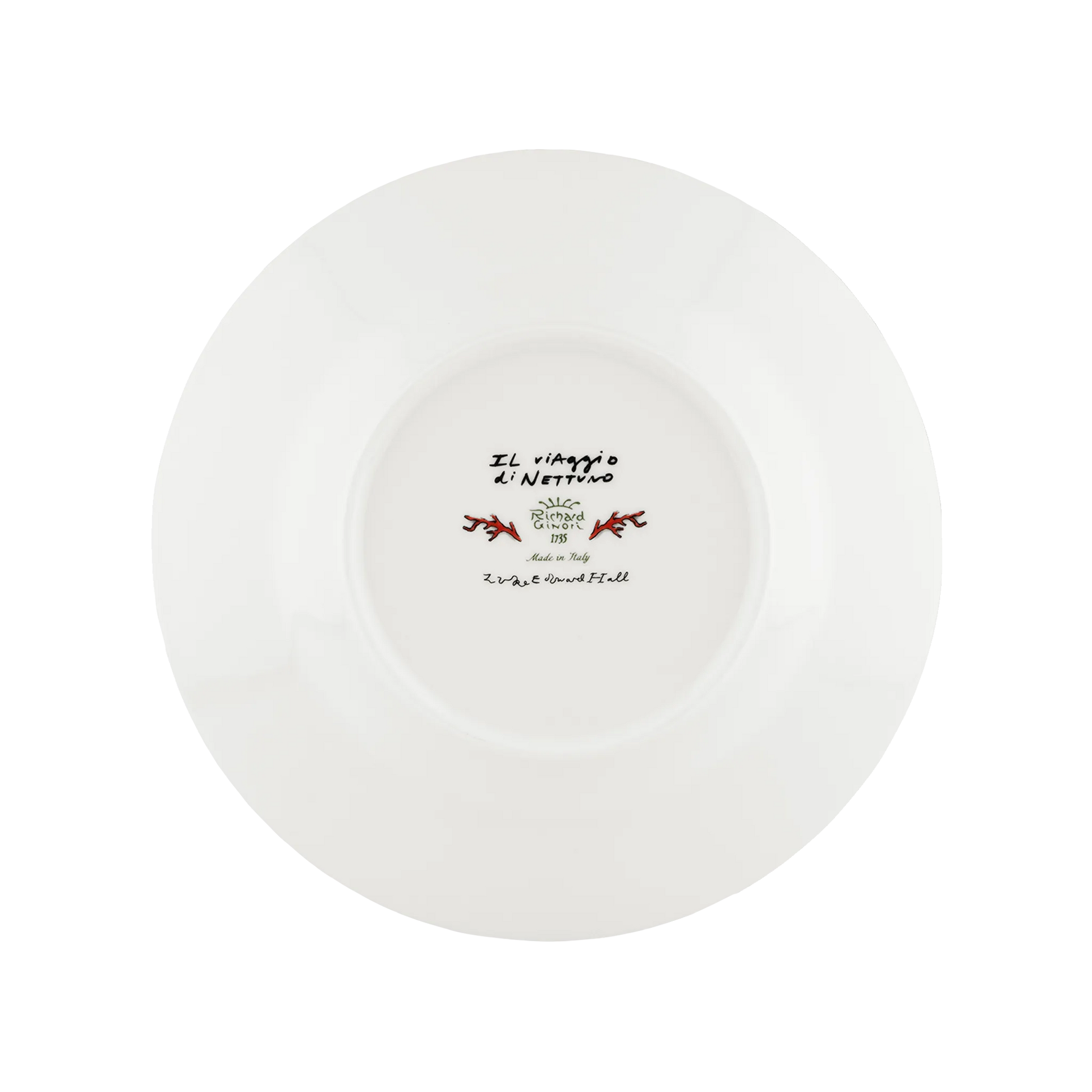 Parte de trás do Prato Fundo Viaggio Di Nettuno Branco.