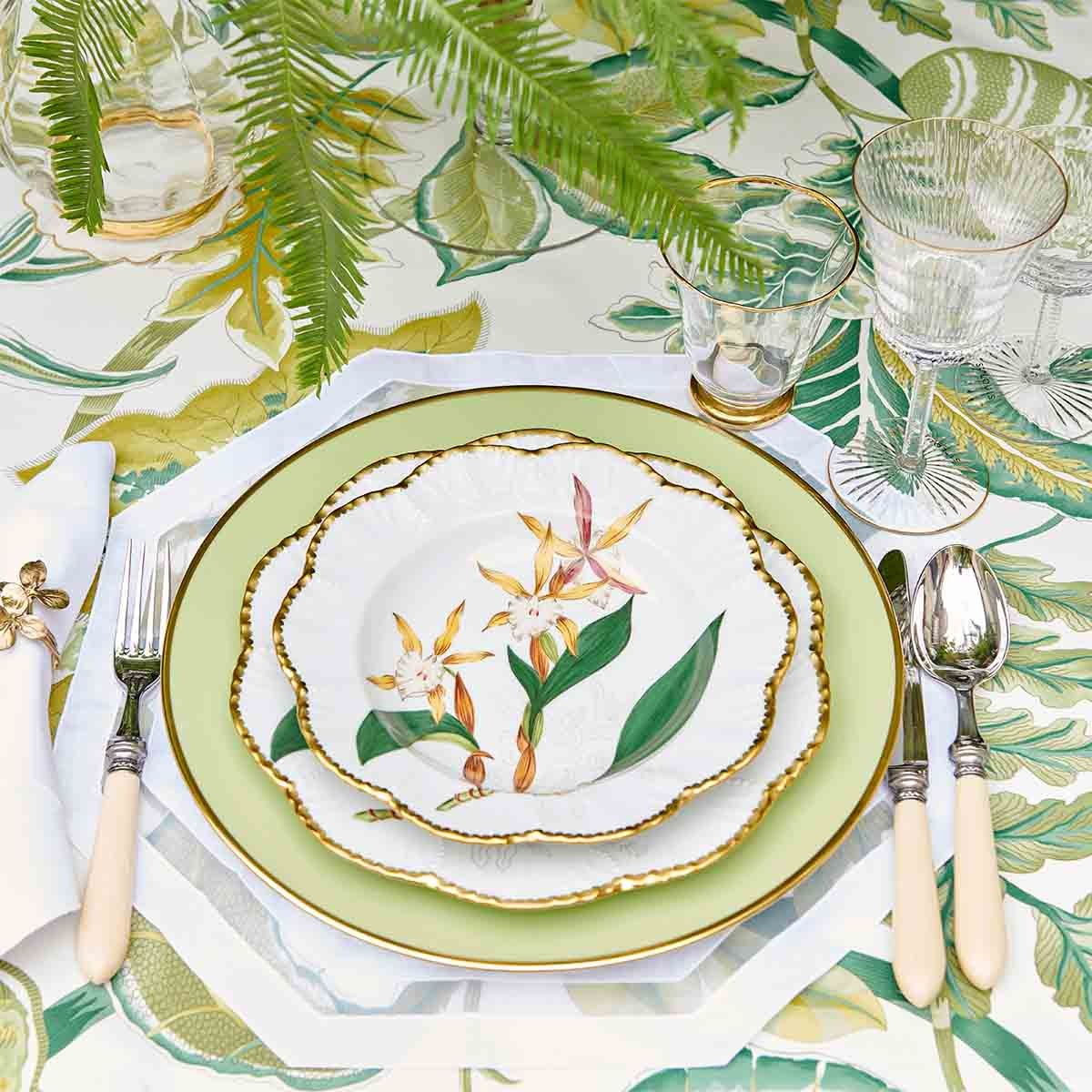 Set Prato Sobremesa Orquídeas Pinto Paris