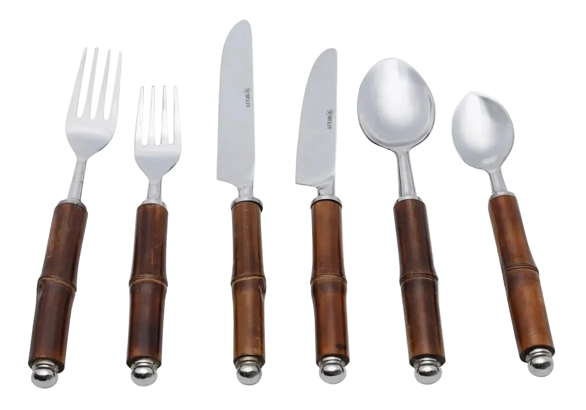 Set Faqueiro Bambu Escuro Inox