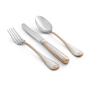 Faqueiro Pérola Ouro24 e Inox 130 Peças