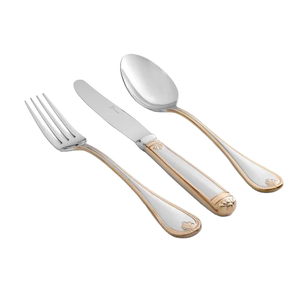 Faqueiro Pérola Ouro24 e Inox 130 Peças