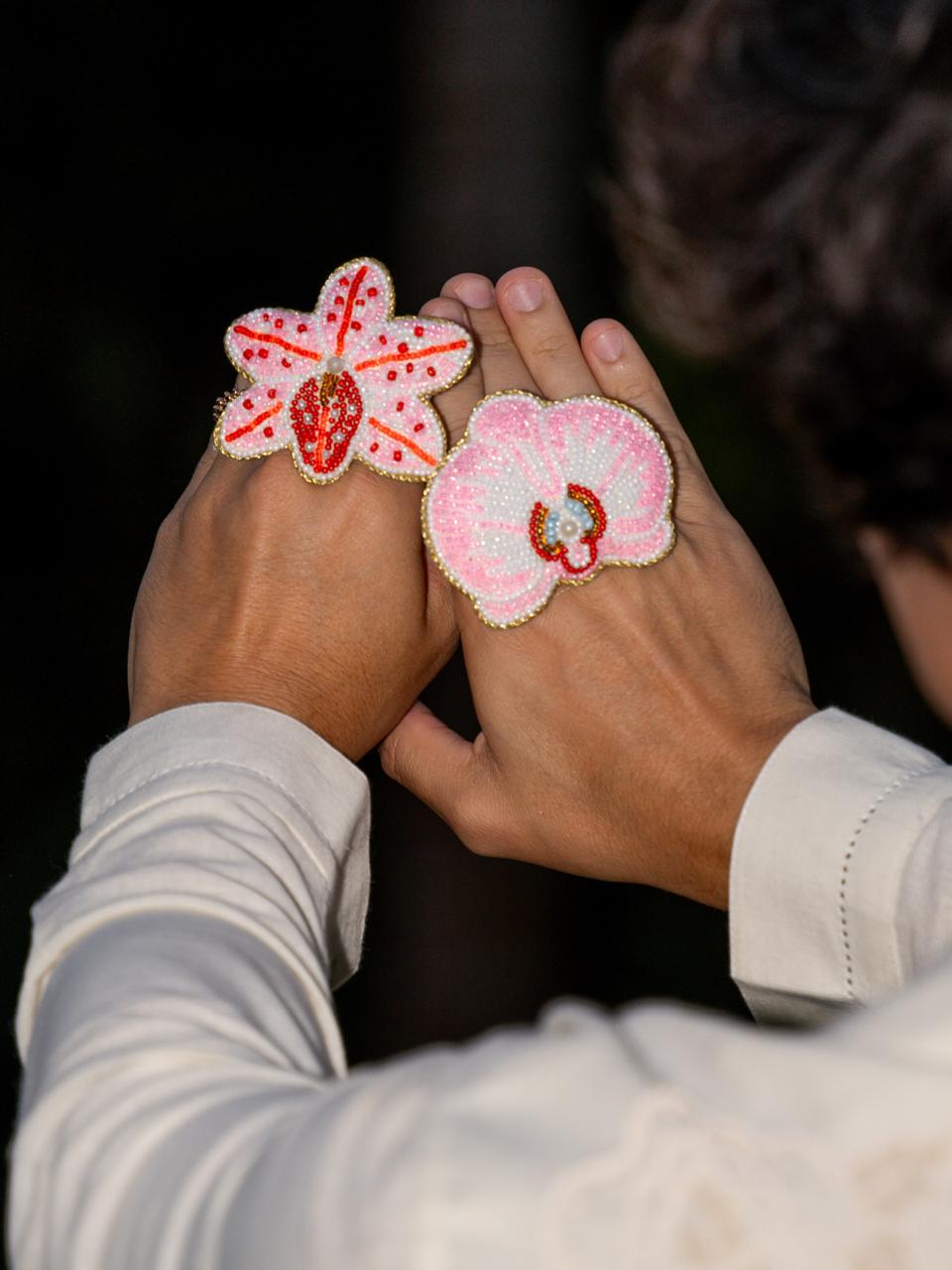 Set Porta Guardanapo Orquídeas Brasileira Rosa Marcelo Antunes II