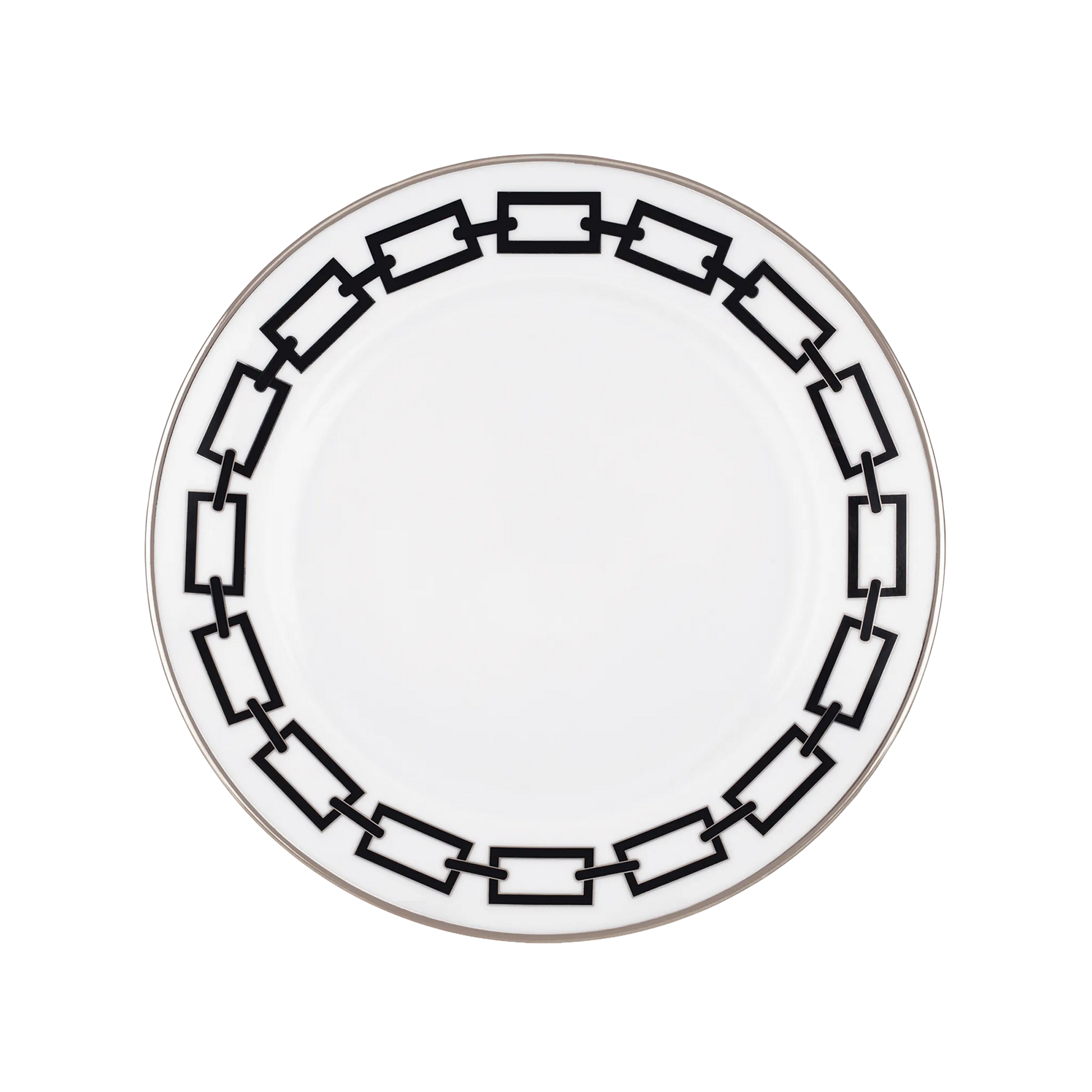 Vista frontal do Prato Raso Catene Nero.