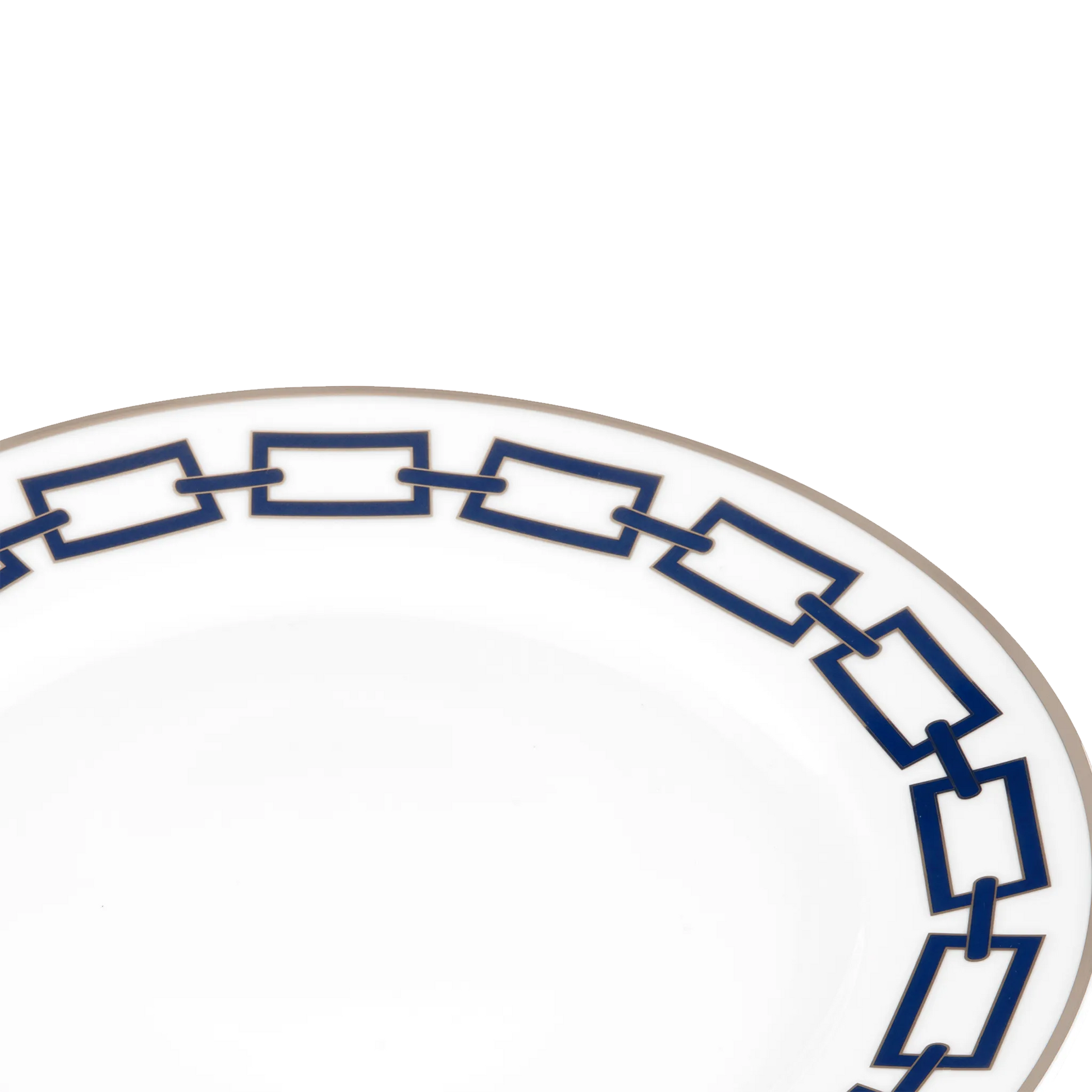 Detalhe do Prato Raso Catene Zaffiro.