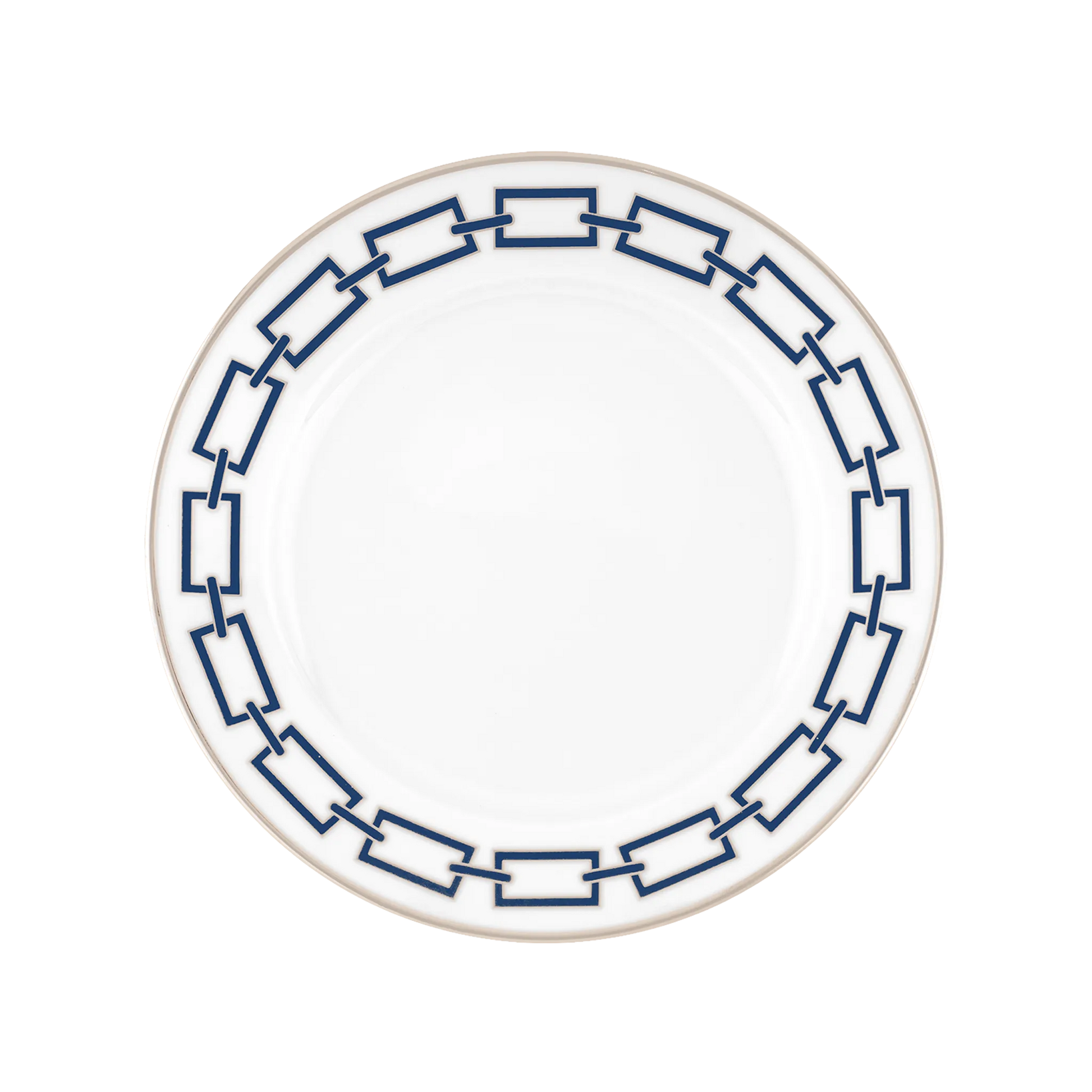 Vista frontal do Prato Raso Catene Zaffiro.