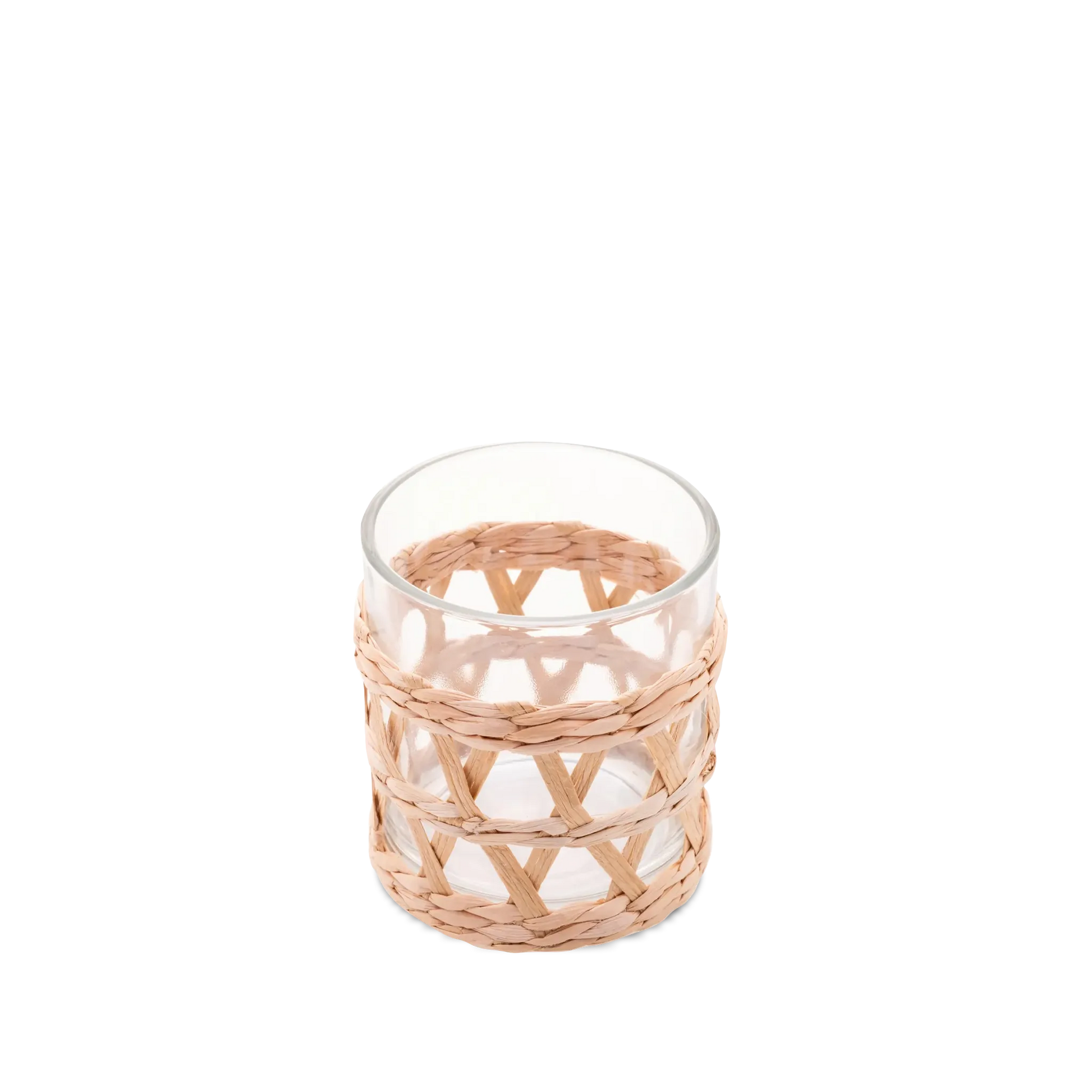 Copo Short Drink Rattan Bege.