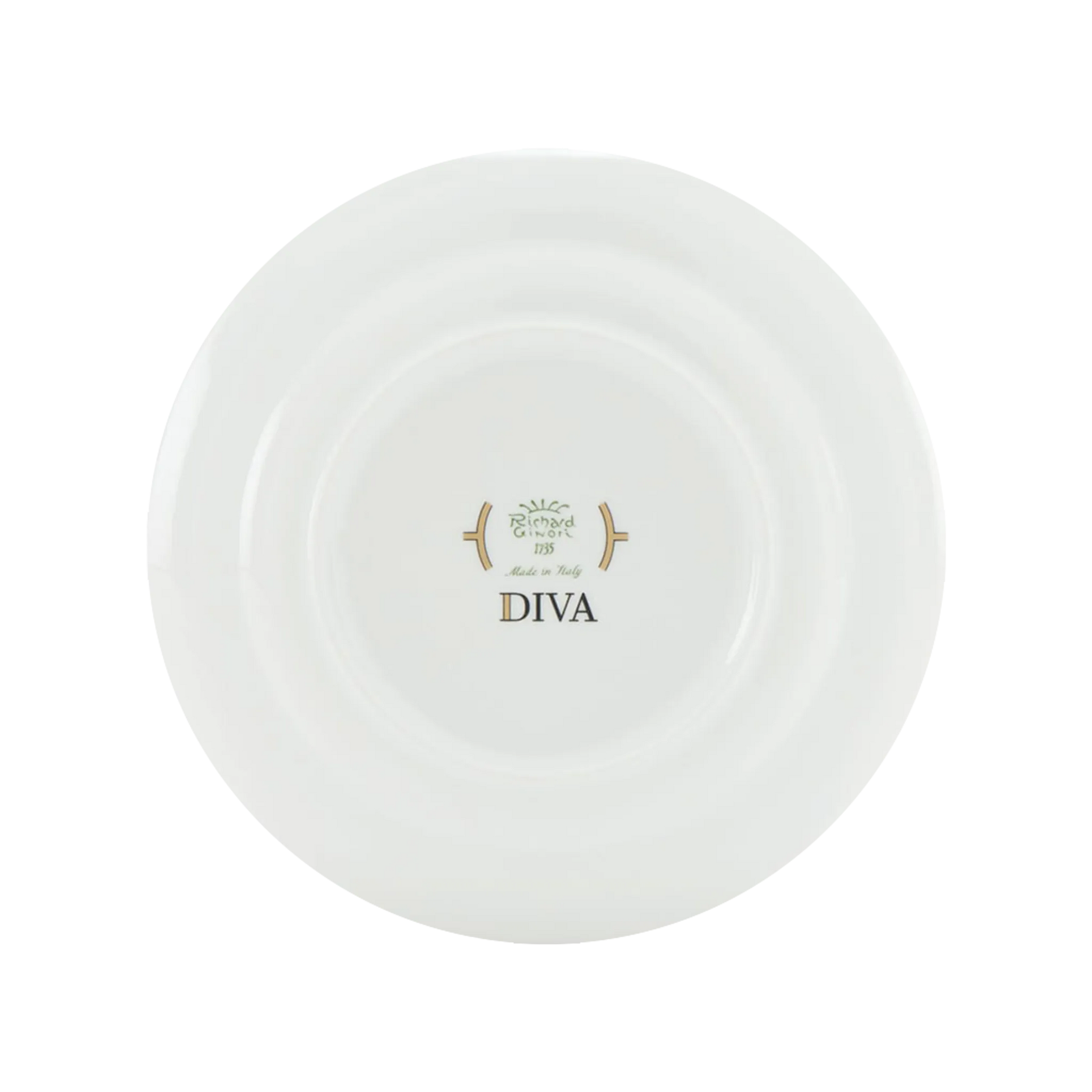 Verso do Prato Sobremesa Diva Rosa.