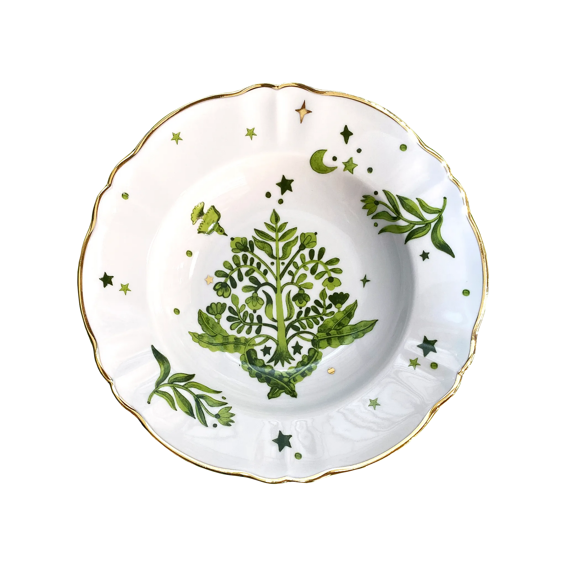 Prato Fundo Floral Verde.