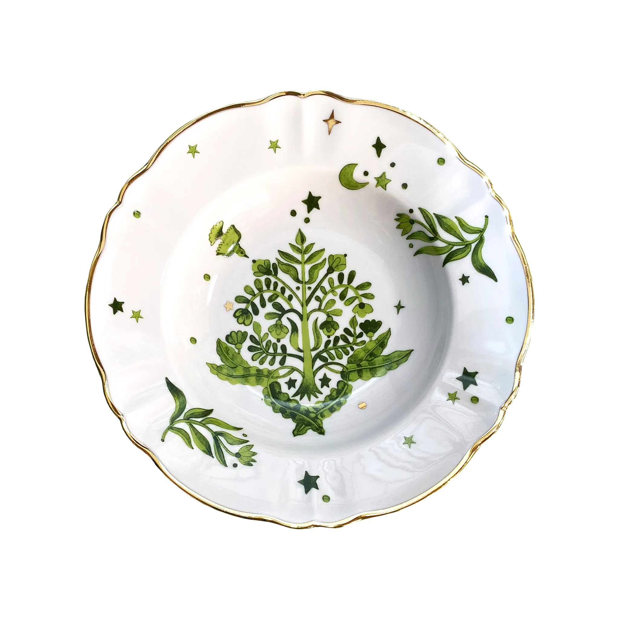 Prato Fundo Floral Verde.