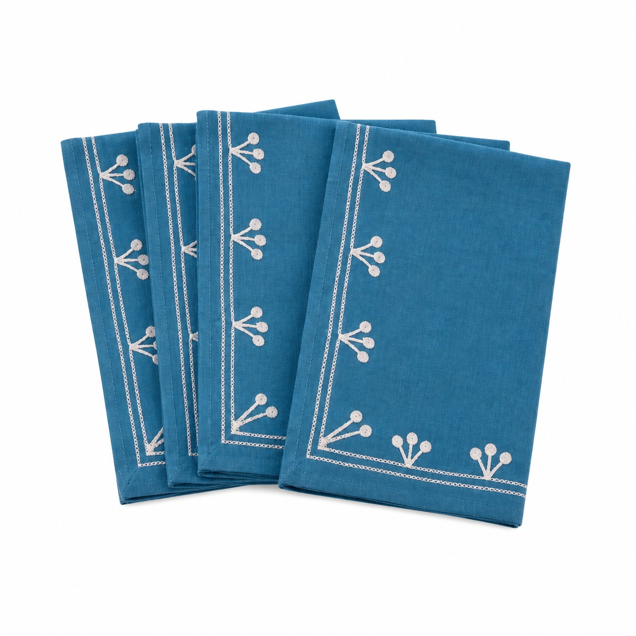 Set 4 Guardanapos Azul Orquídeas Brasileira Marcelo Antunes