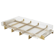 Bandeja Float Gold24K com Fundo de Acrílico