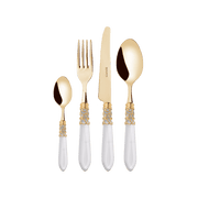 Set Faqueiro Melodia Transparente Ouro.