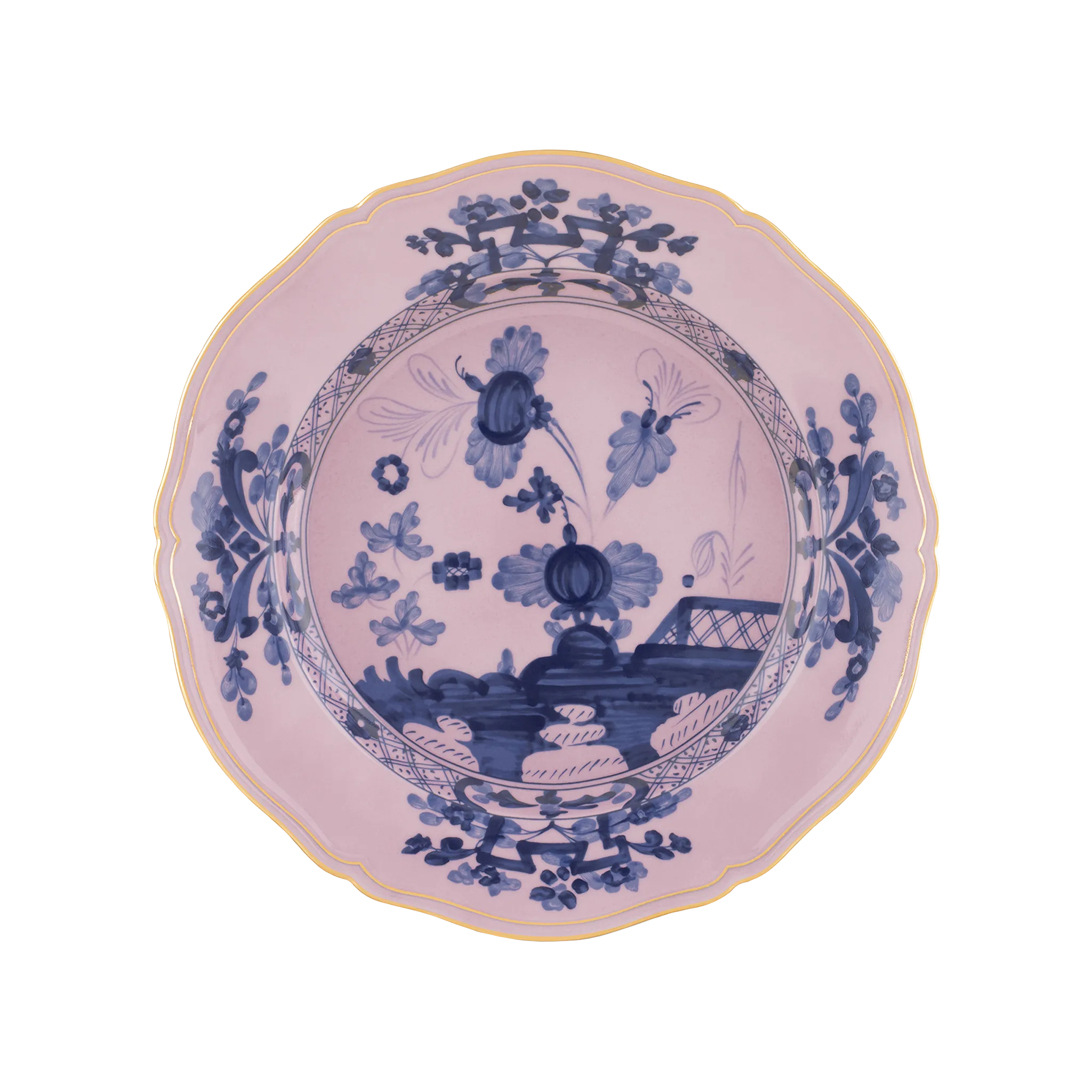 Vista frontal do Prato Raso Oriente Italiano Azalea.