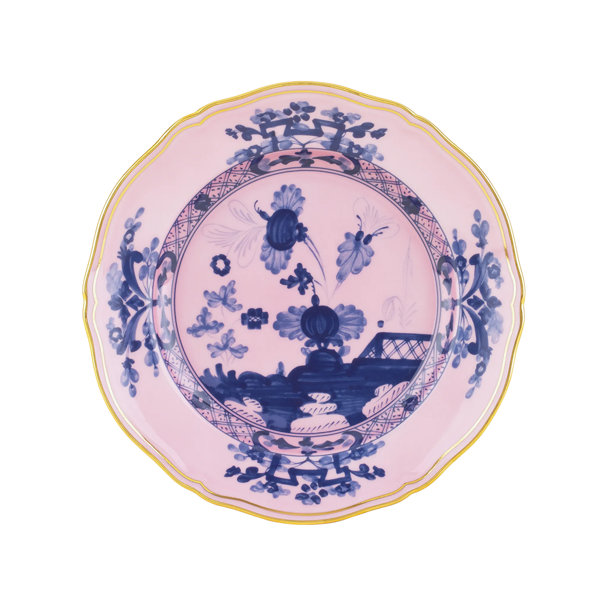 Vista frontal do Prato Sobremesa Oriente Italiano Azalea.