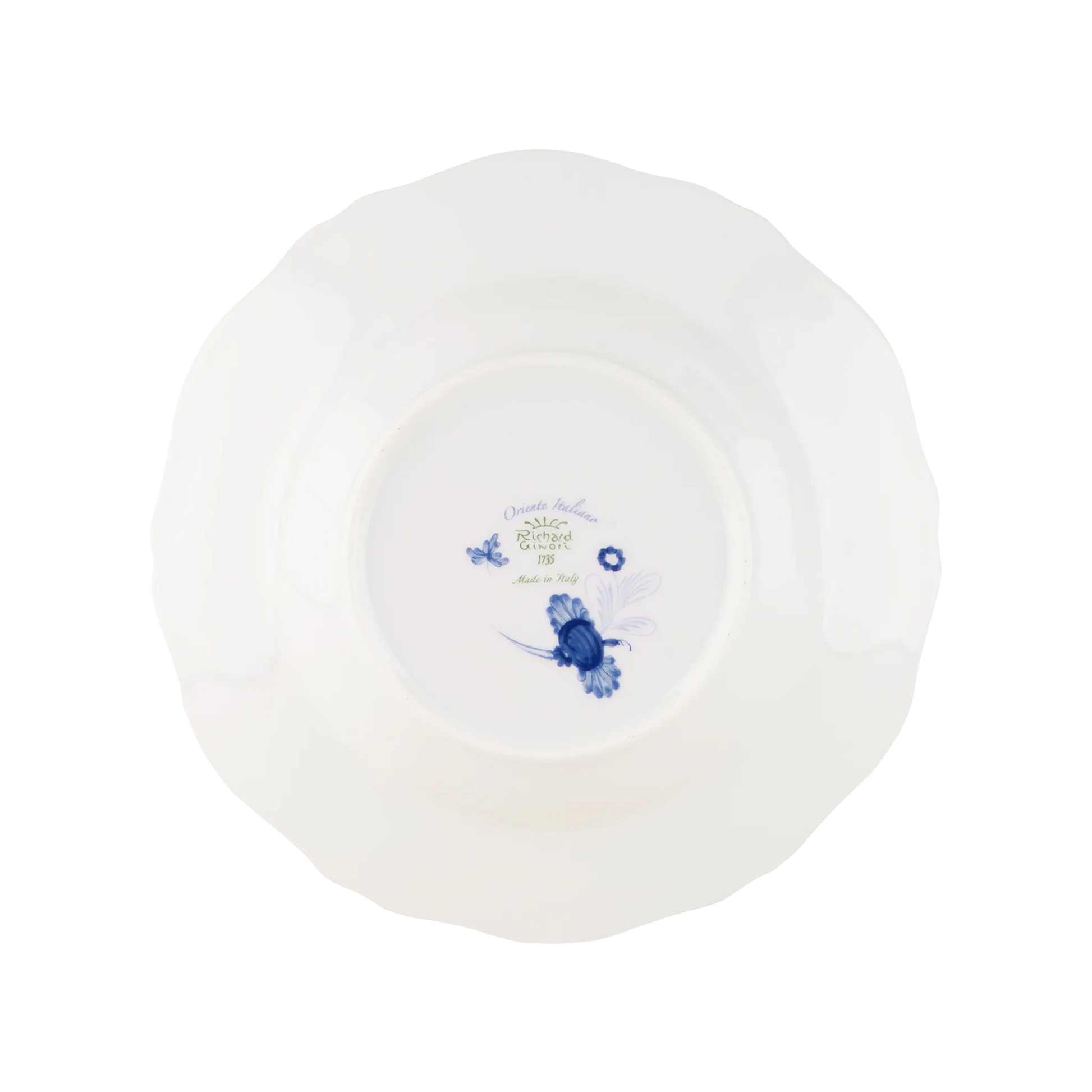 Verso do Prato Massa Oriente Italiano Citrino.