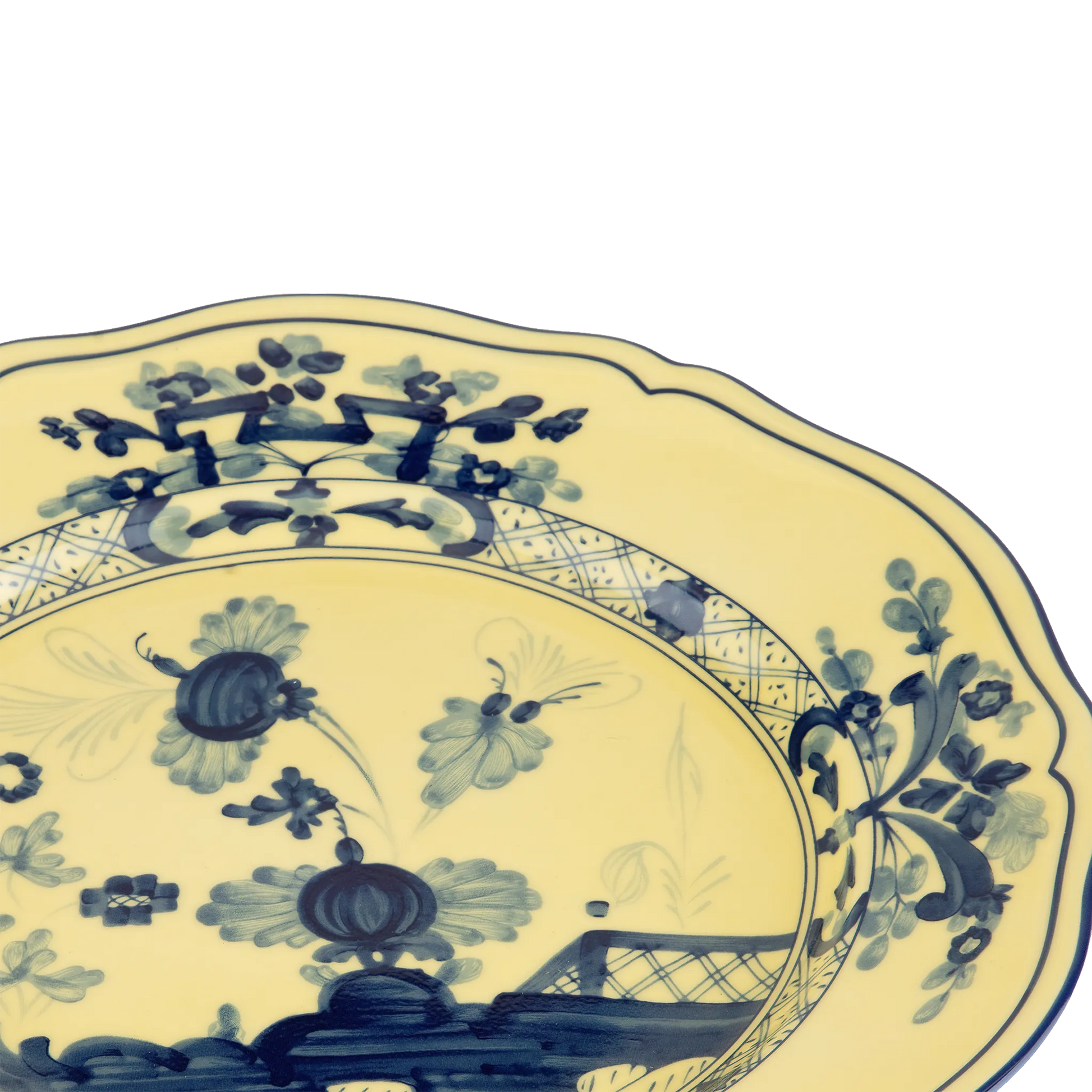 Detalhe do Prato Raso Oriente Italiano Citrino.