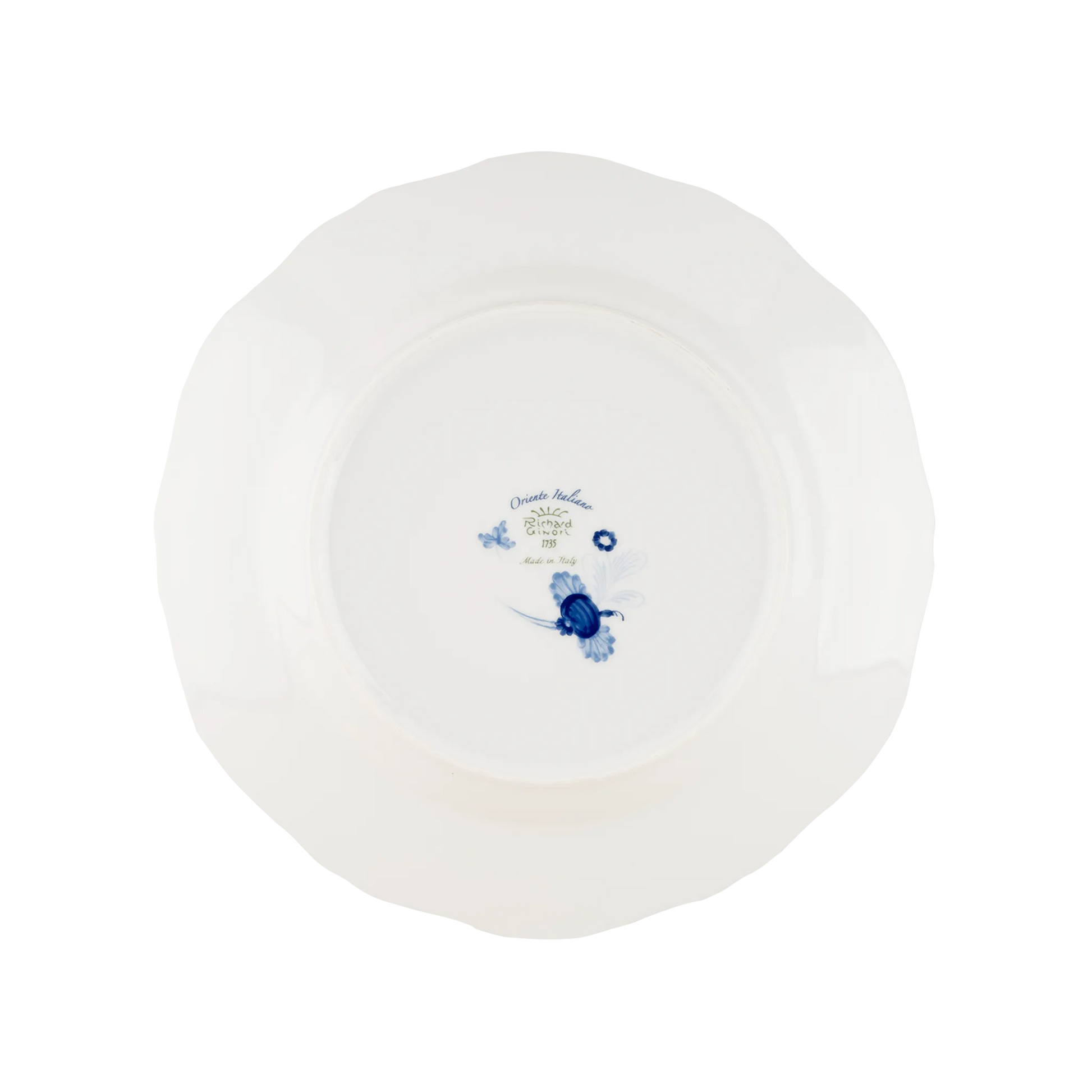 Verso do Prato Raso Oriente Italiano Malachite.