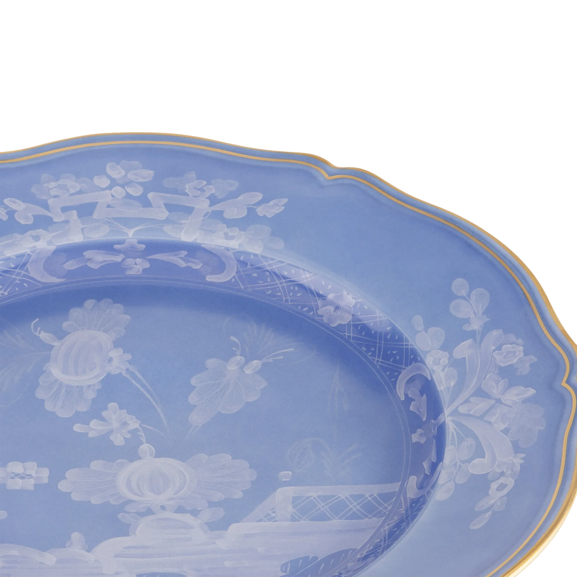 Detalhe do Prato Raso Oriente Italiano Pervinca.