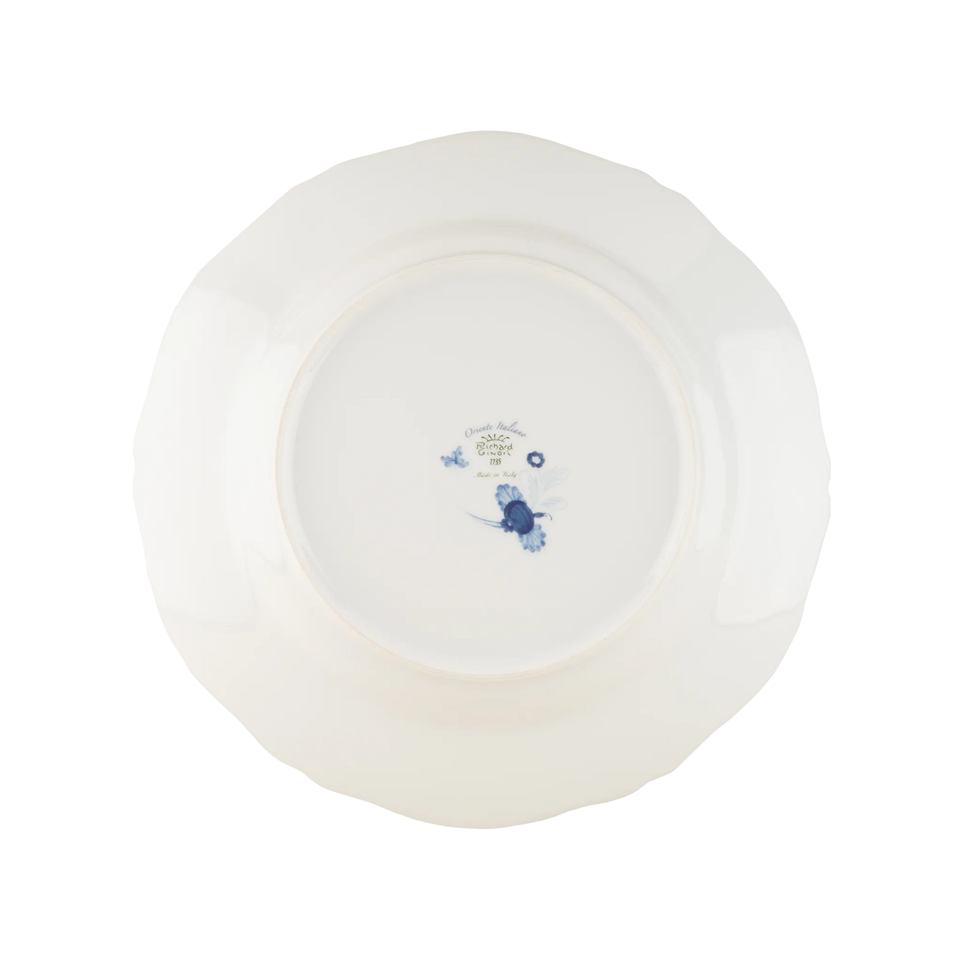 Verso do Prato Raso Oriente Italiano Pervinca.