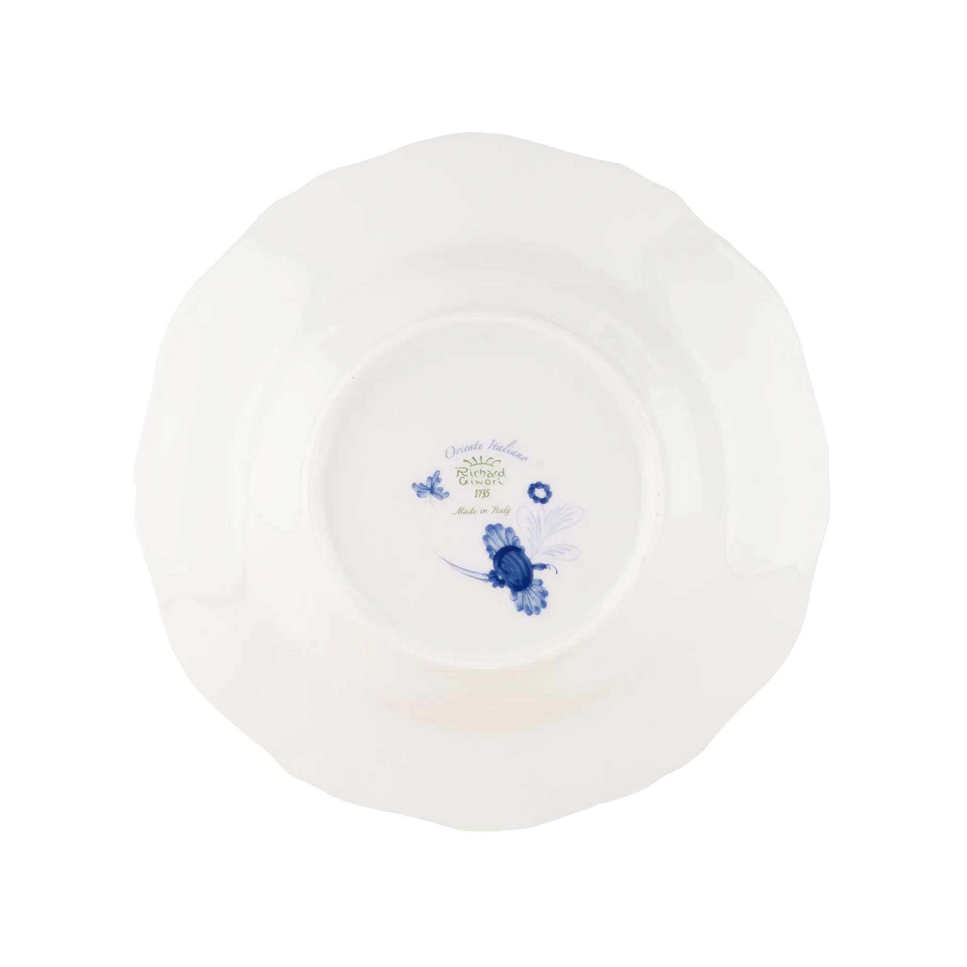 Verso do Prato Massa Oriente Italiano Íris.