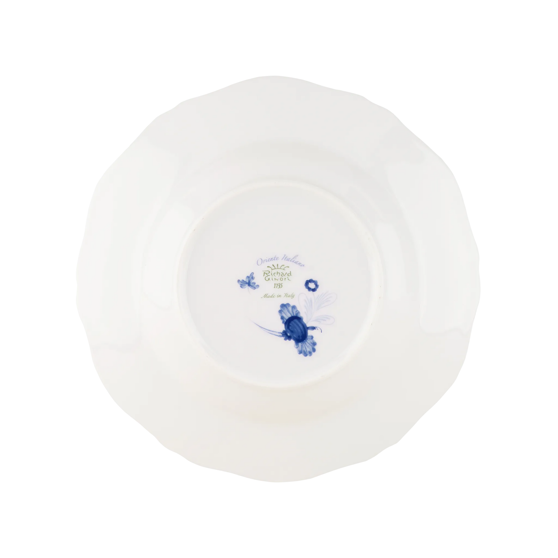 Verso do Prato Massa Oriente Italiano Azalea.