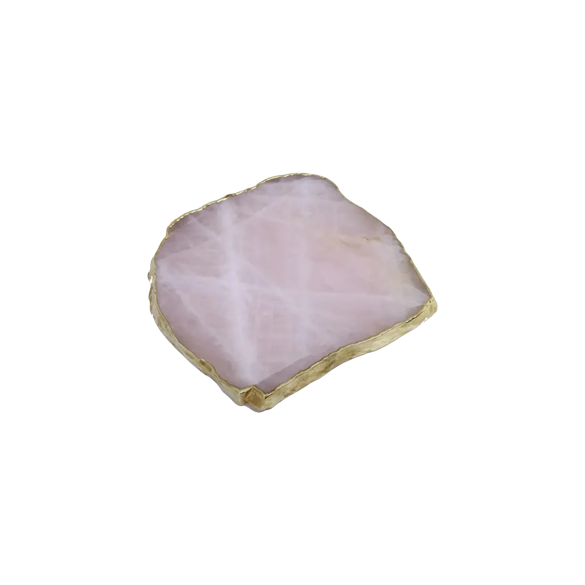 Porta Copo em Quartzo com Borda de Ouro.