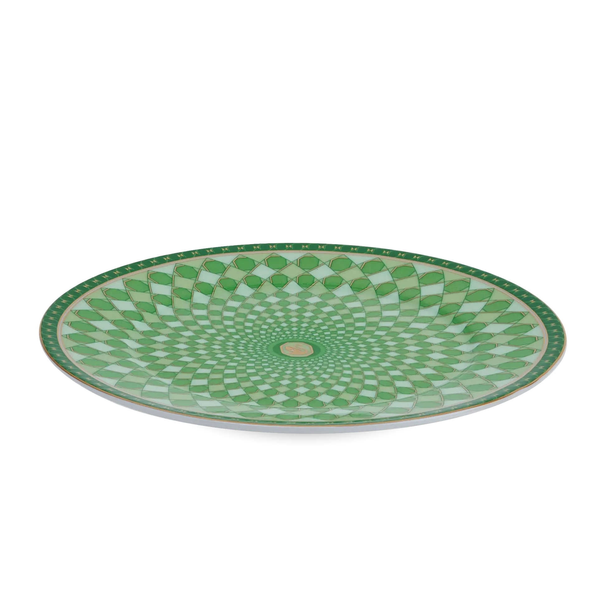 Prato Pão Swarovski Verde.