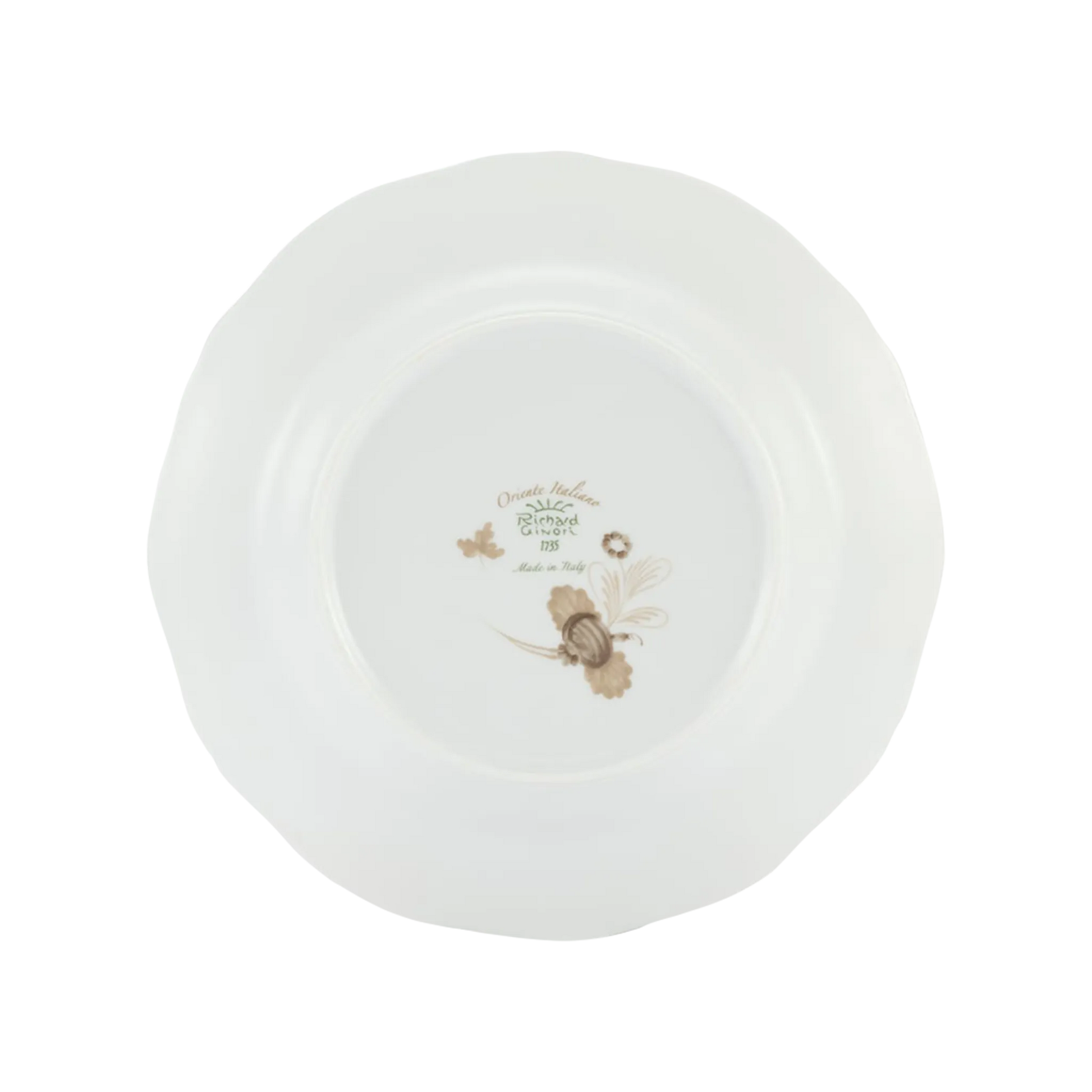 Verso do Prato Sobremesa Oriente Italiano Meringa.