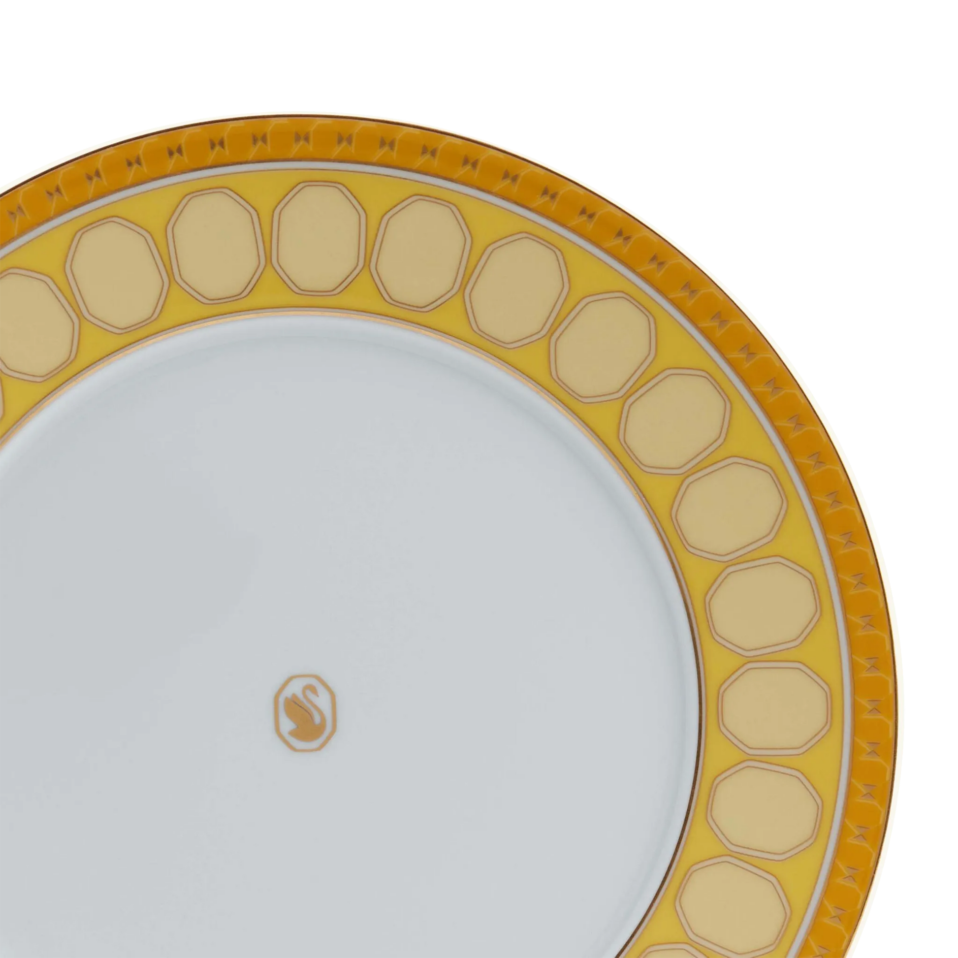 Detalhe do Prato Sobremesa Swarovski Amarelo.