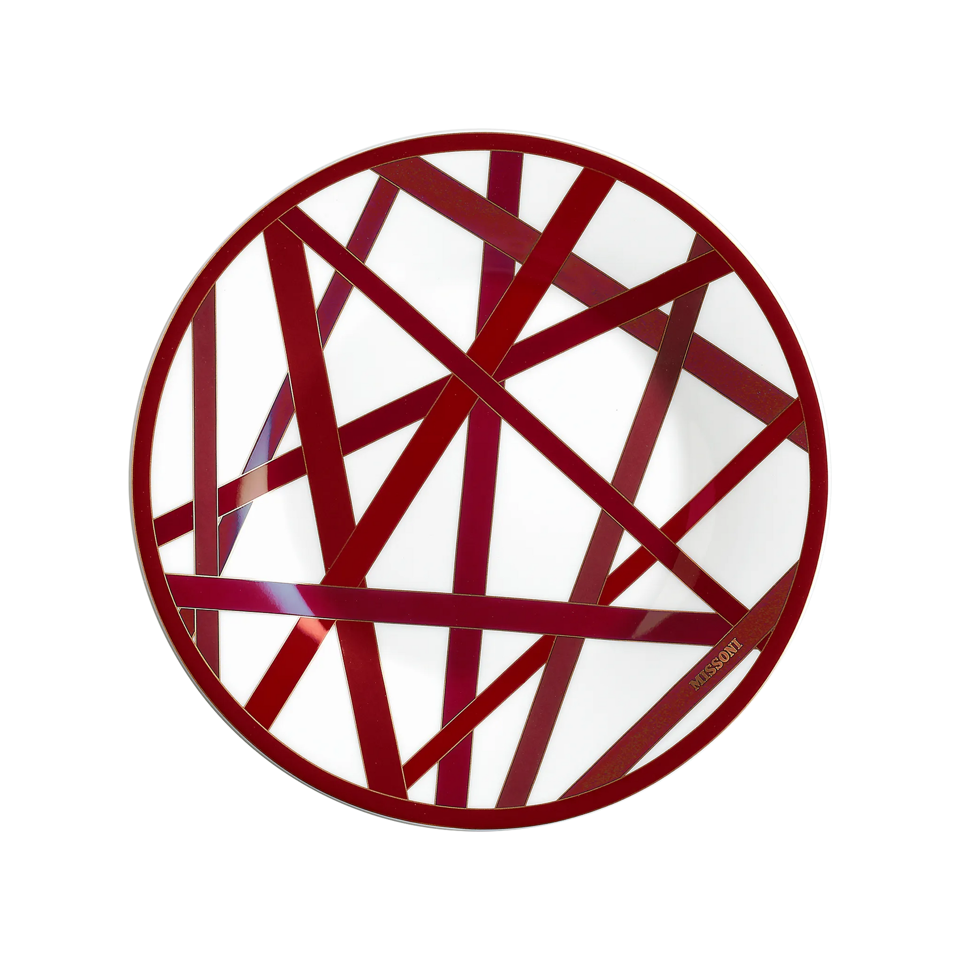 Set 2 Pratos Sobremesa Missoni Nastri Bordeaux.