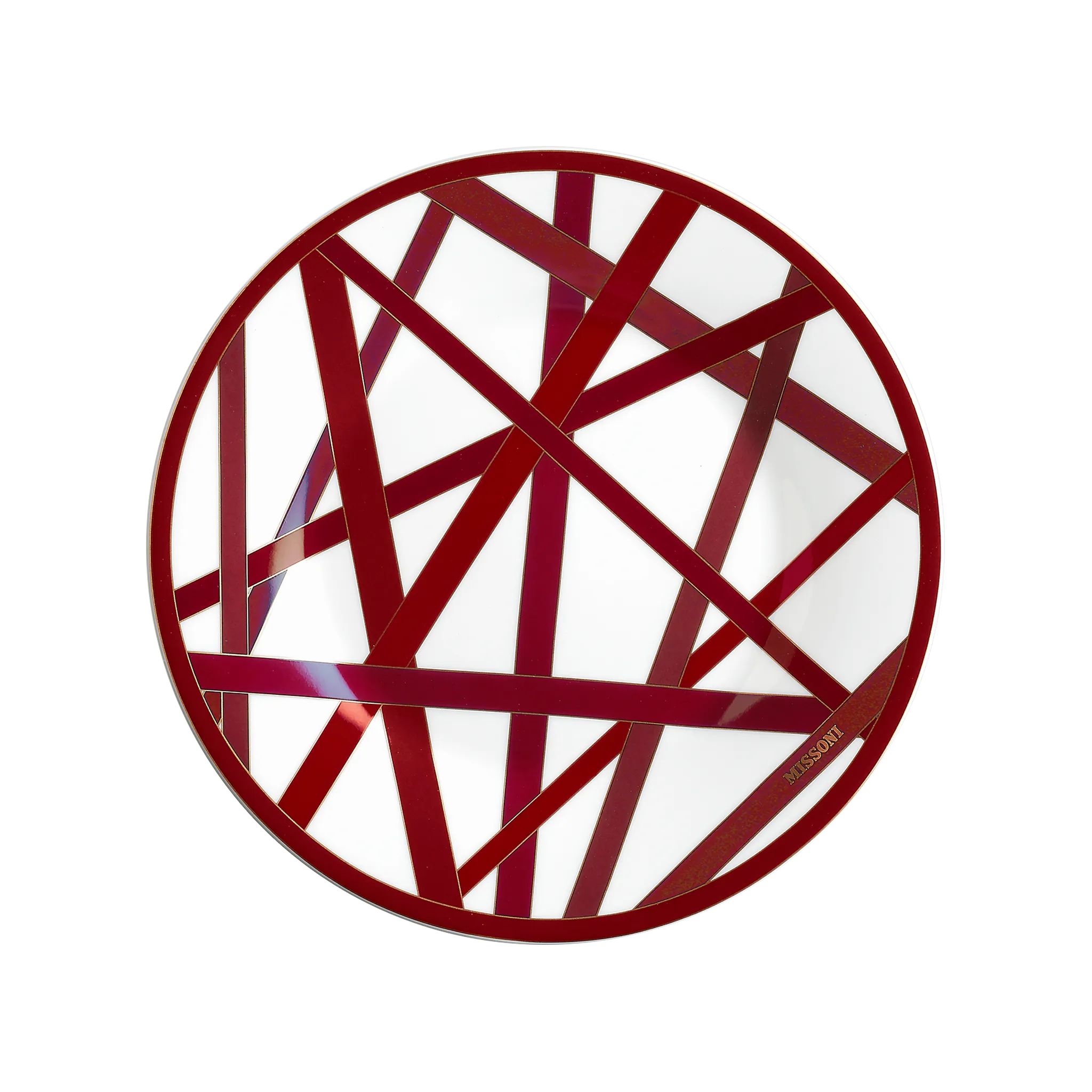 Set 2 Pratos Sobremesa Missoni Nastri Bordeaux.