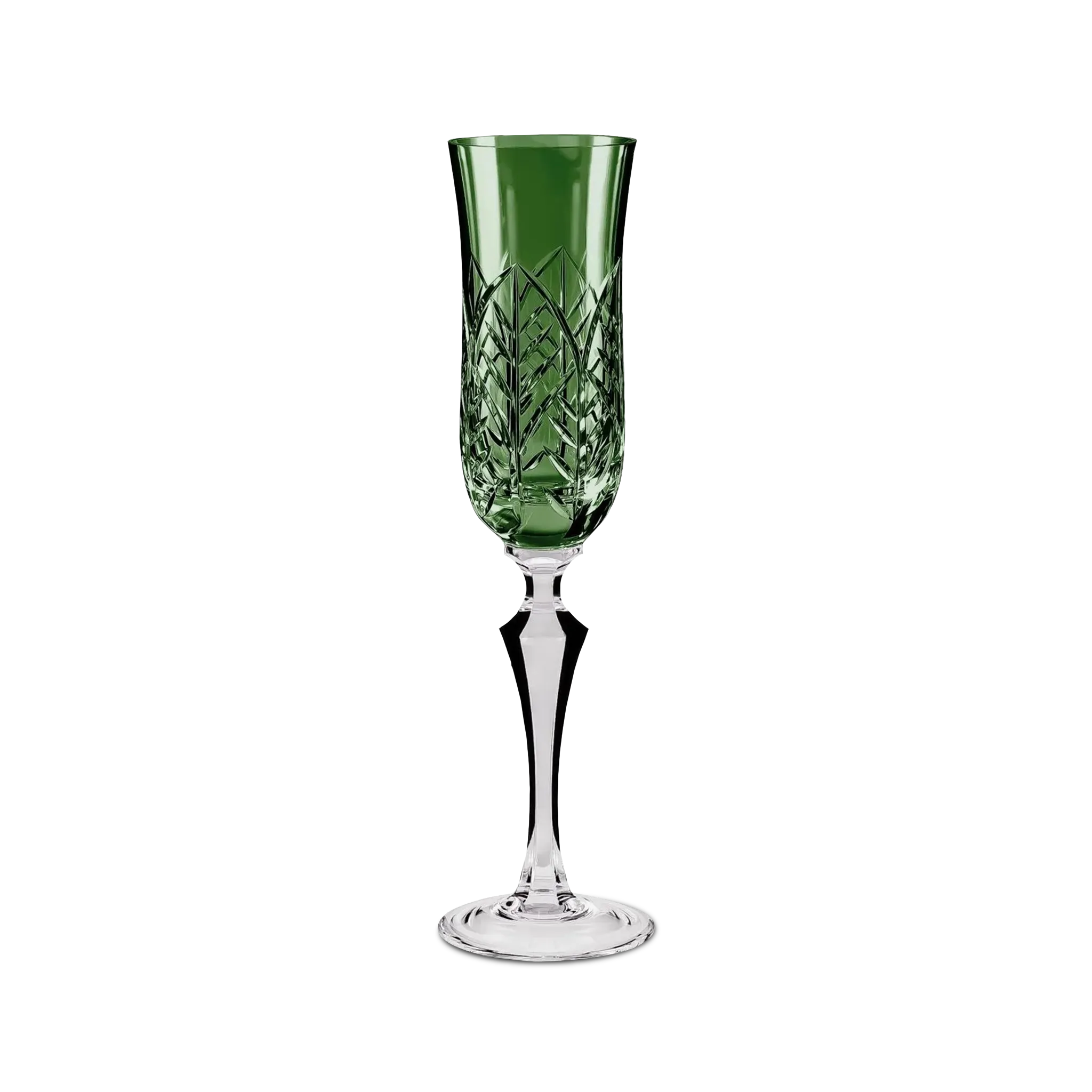 Taça Champanhe Folhas Verde Escuro.