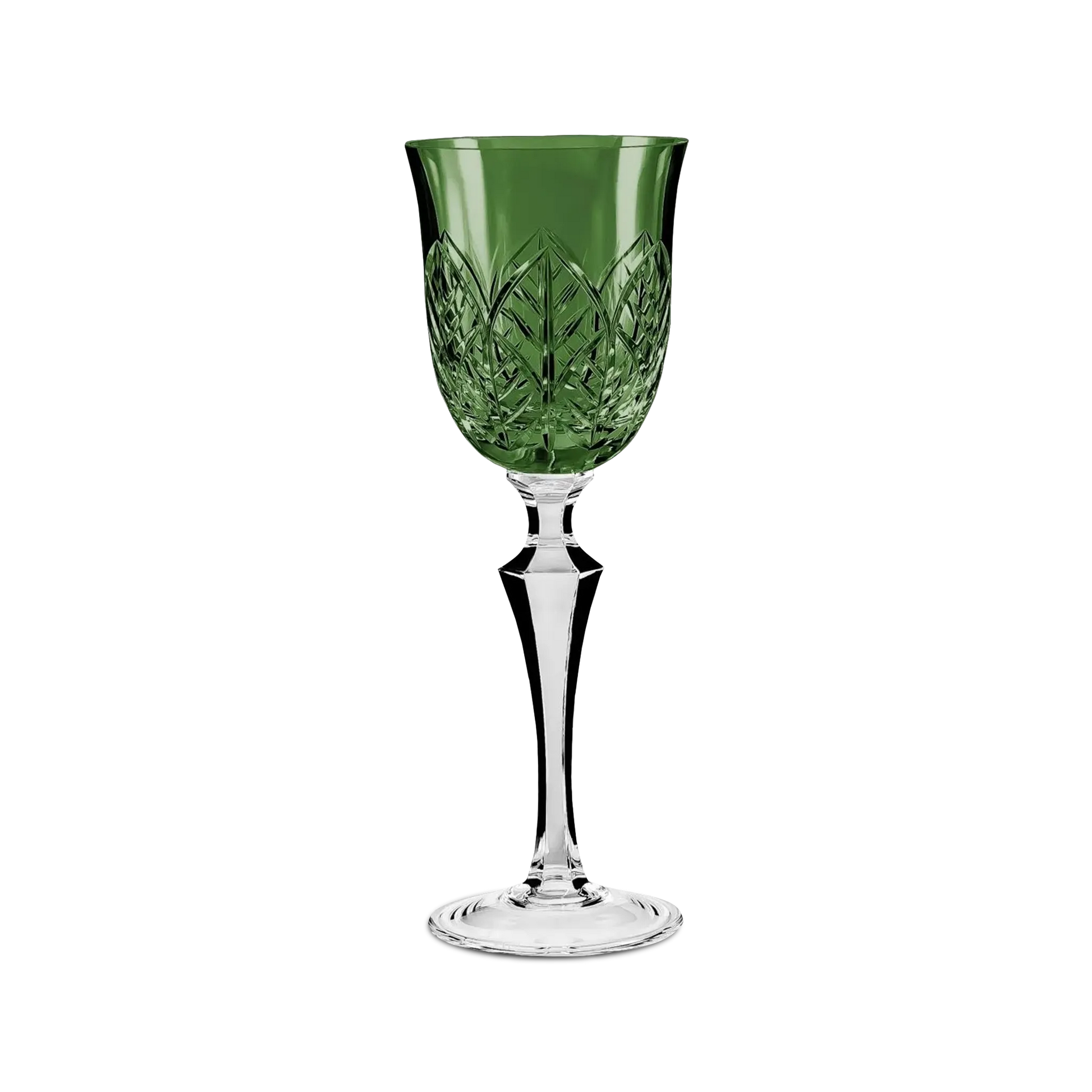 Taça Vinho Folhas Verde Escuro.