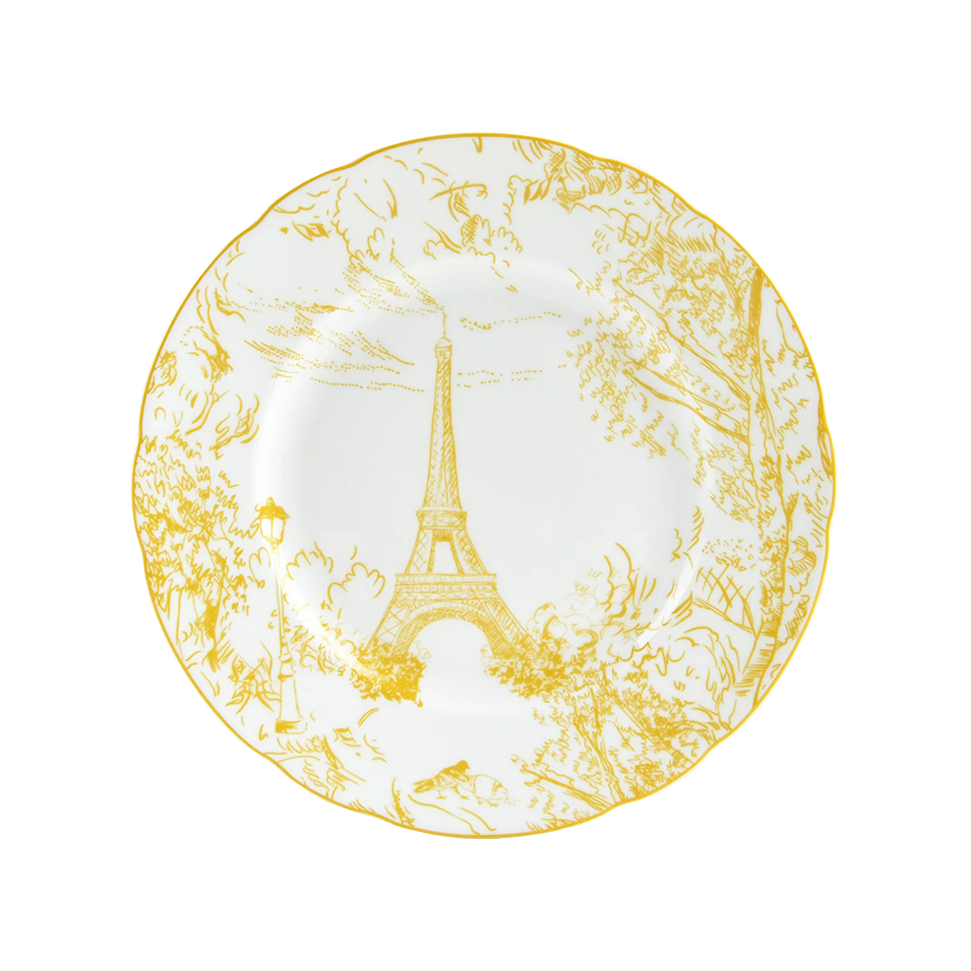 Prato Sobremesa Tout Paris amarelo.