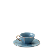 Xícara de Café Azul Vintage.