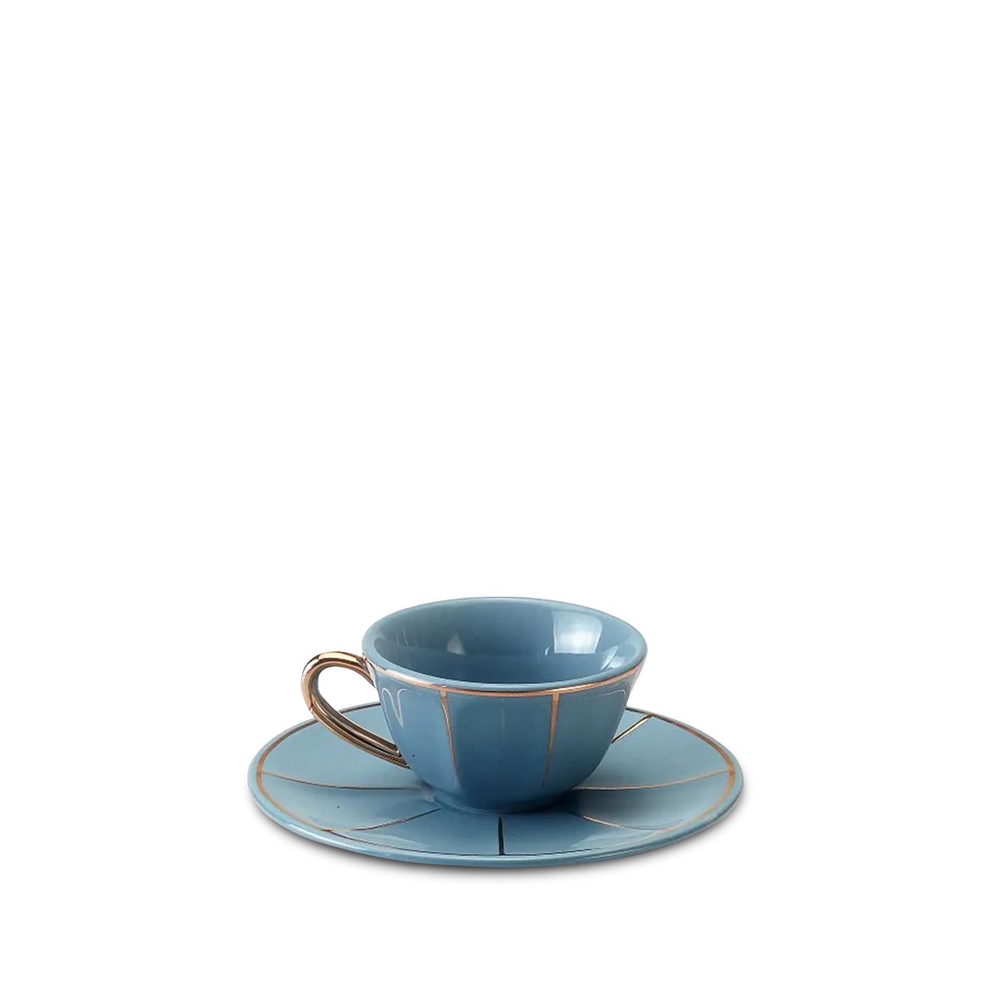 Xícara de Café Azul Vintage.